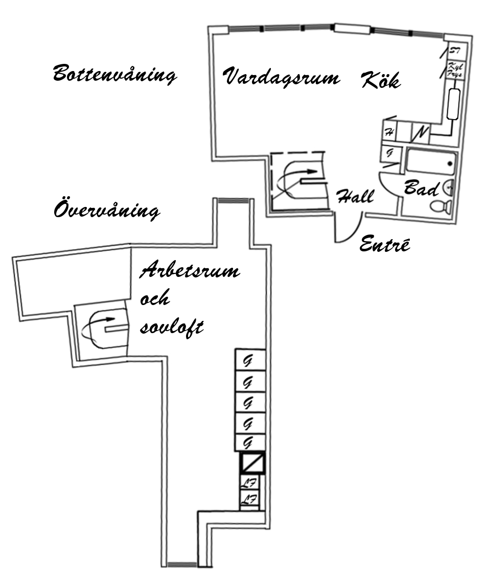 Etage,71kvm Tycho Brahes gata Planlösning